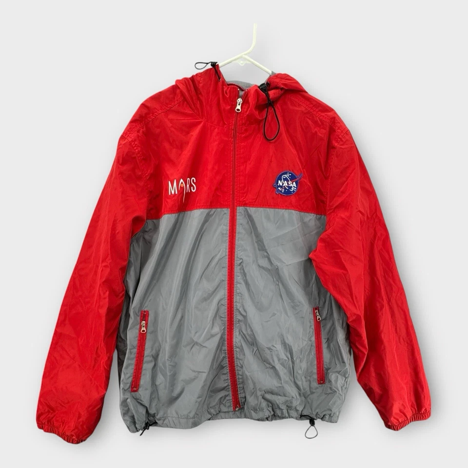 Bravo Series Burks Bay NASA Cortavientos Para Hombres XL Marte Malla Forrada Chaqueta con Capucha Foto 1 de 4