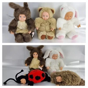7 x Anne Geddes 1998 & 1997 Stofftiere Puppen Konvolut VINTAGE - Bild 1 von 9