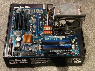 ABIT IP35 Motherboard with Intel 2 Duo 6850 CPU and Fan - Image 1 of 3