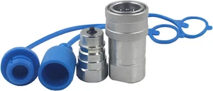 1-Set 1/4" Ag ISO5675 Acciaio al Carbonio Idraulico Sgancio Rapido Accoppiatore/Accoppiatore - Foto 1 di 12