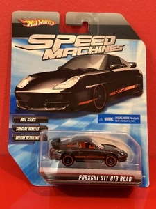2010 Hot Wheels Speed Machines BLACK PORSCHE 911 GT3 ROAD - Picture 1 of 7