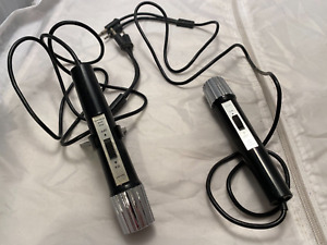 Vintage Realistic Lot of 2 Dynamic 200 OHM Microphones Plug In Small Microphones