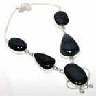 Indian Moss Agate Gemstone 925 Sterling Silver Jewelry Necklace 17-18"