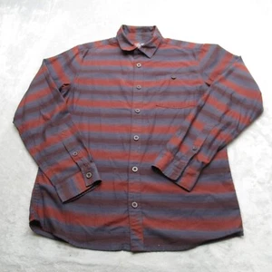 Mountain Hardwear Shirt Mens Small Purple Blue Striped Button Up Long Sleeve - Picture 1 of 14