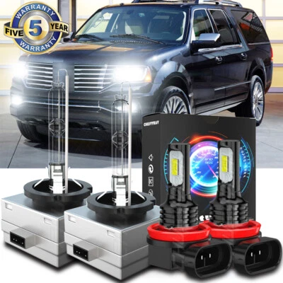Para For Lincoln Navigator 2007-2017-faro HID de xenón HI/LO+luz antiniebla LED - Image 1 of 4
