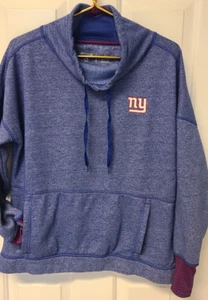 NFL Team Apparel New York Giants Cowneck Sweater Jacket Lg Thumb Sleeves - Picture 1 of 7