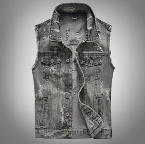 Gray Denim Vests for Men for Sale 