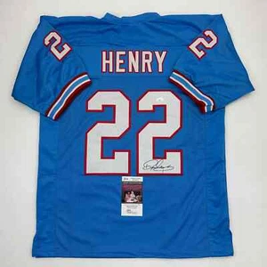 Autographed/Signed Derrick Henry Tennessee Retro Light Blue Jersey JSA COA - Picture 1 of 4