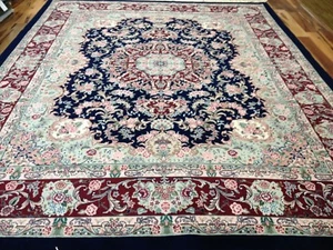 8 x 10 Fine Sino Wool & Silk Hand Knotted Oriental Rug - Picture 1 of 12