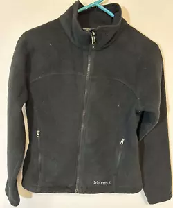Marmot Fleece Full Zip Jacket Women's Medium Black pockets - Picture 1 of 4