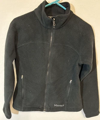 Marmot Fleece Full  Zip Jacket Women's Medium Black pockets - Image 1 of 4