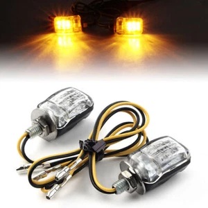 Black Universal Motorcycle LED Turn Signal Indicator Amber Light Warning Blinker - Picture 1 of 8