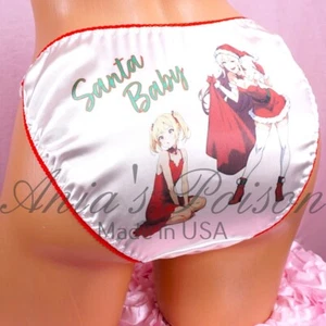 Sissy Satin Panties for  MEN - Christmas Santa Baby shiny string bikini - 2 Cuts - Picture 1 of 6