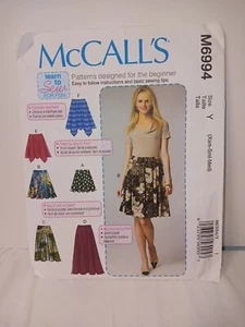 McCall's Skirt Pattern For Beginners # M6994 Y Size Xsm-Med - Picture 1 of 2