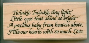 STAMPENDOUS rubber stamp TWINKE POEM wood mounted, Baby, N061 - Picture 1 of 1