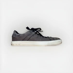 Tods Suede Leather Cassetta Sneakers Gray Distressed Fashion Shoes Men’s 8.5 - Picture 1 of 7