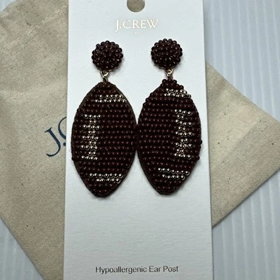 J.Crew бисером футбольные серьги коричневый новый с Ярлыками - Изображение 1 из 4