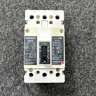 SIEMENS HEB3B100 3 POLE 100 AMP 600V CIRCUIT BREAKER RECON/TESTED - Image 1 of 4