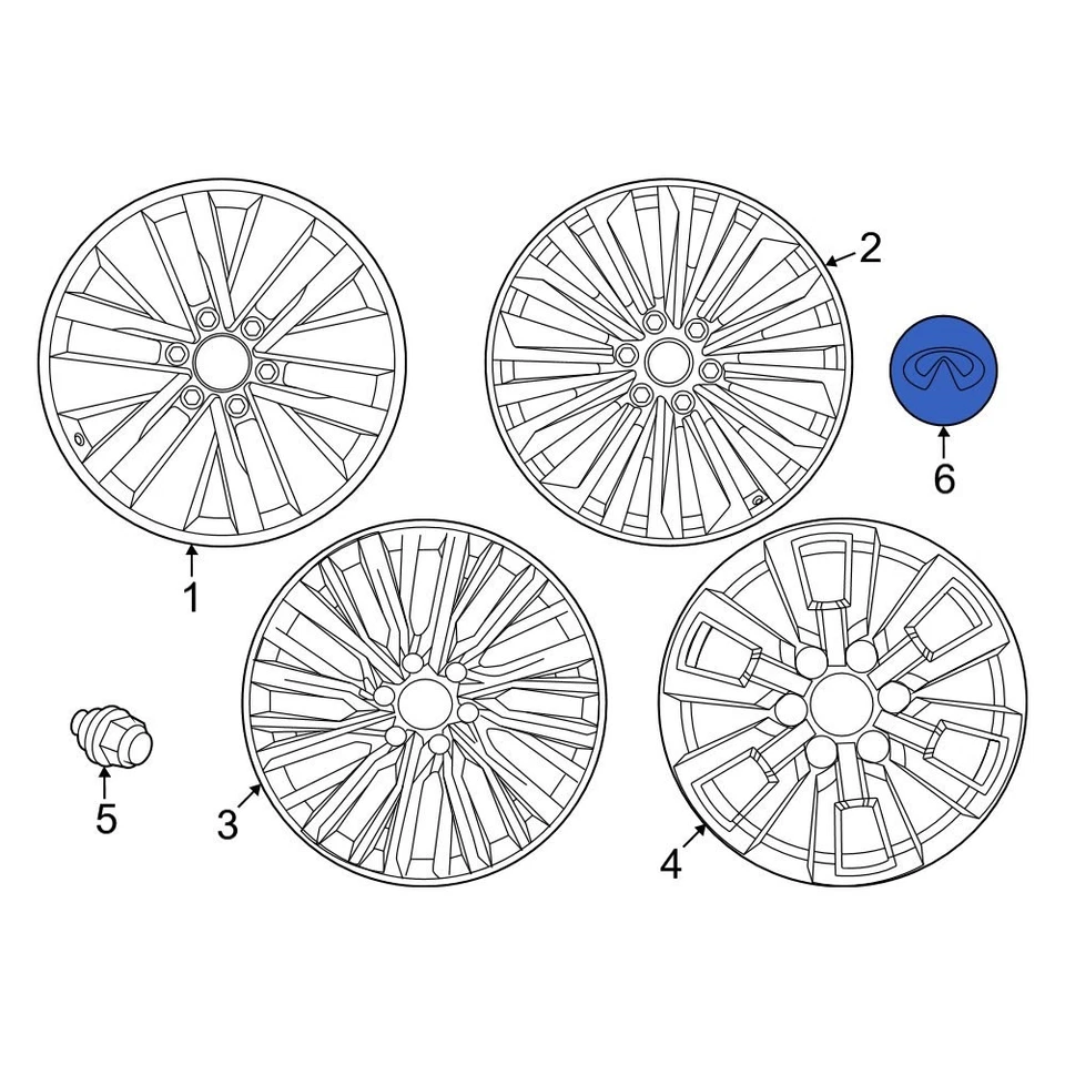 For INFINITI QX80 2025 Infiniti 403427JA1A Wheel Cap - Image 1 of 1