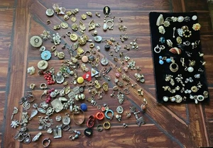 CRAFT Lot VTG/MOD Clip On/Screw Back SINGLE Earings 2+lbs Mixed Mat 50+Signed - Imagen 1 de 24