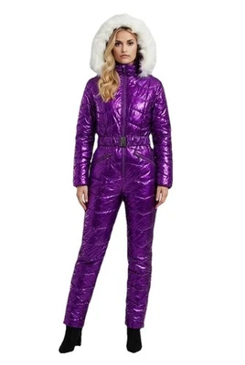 Women’s Violet Snow Suit One Piece Insulated Ski Suit, Snowboard– Size Large - Image 1 of 4