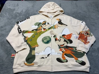 NOVO Moletom com Capuz Disney Adulto 3XL Bege Feiticeiro Mickey Halloween Mago Pato Donald - Imagem 1 de 4