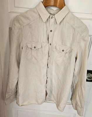 Rag & Bone Tailored Workwear Men's XL Linen Cotton Flap Pockets Snap Button - Image 1 of 4