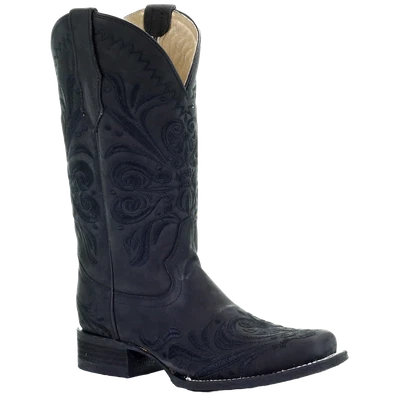 Женские черные сапоги вестерн с квадратным носком Circle G By Corral L5464 - Изображение 1 из 4