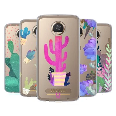 HEAD CASE DESIGNS WATERCOLOUR CACTUS SOFT GEL CASE FOR MOTOROLA PHONES - Image 1 of 4
