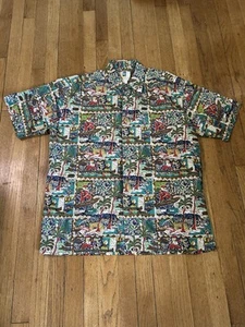 Kahala Collection Mens Hawaiian Shirt (L) Santa Claus Hawaii Christmas M36 - Picture 1 of 6