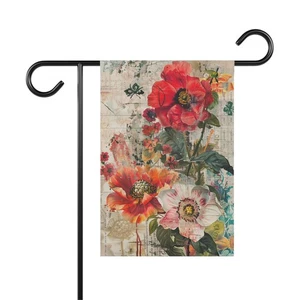 Floral Garden Banner, Decorative House Decor, Outdoor Sign, Eco-Friendly  - Picture 1 of 5