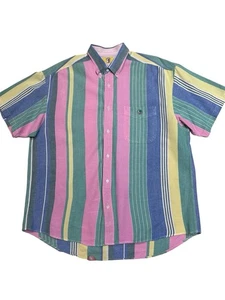 Vintage Duck Head Shirt Mens XL Short Sleeve Button Down Striped Oxford Cotton - Picture 1 of 5