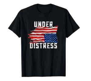 Under Distress Upside Down Tattered American Flag Unisex T-Shirt - Picture 1 of 5