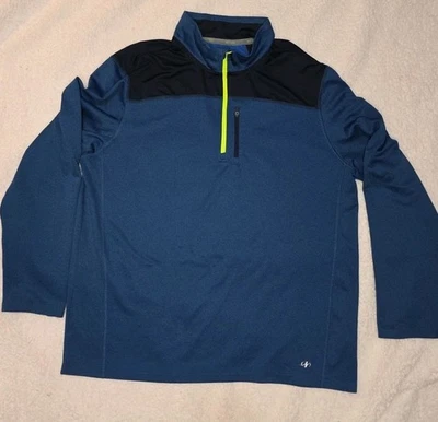 Nordic Track Adult Blue Pullover 1/4 Zip Long Sleeve high neck lightweight XXL - Image 1 of 4