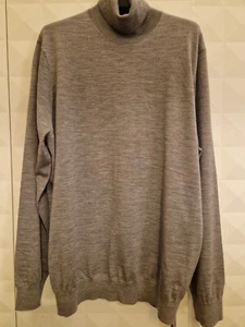 JAEGER GREY MARL MERINO WOOL ROLL NECK SWEATER. 2XL. NWT  - Picture 1 of 7
