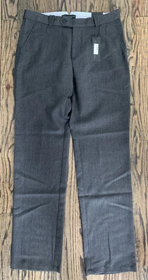 NWT Bloomingdale’s Men’s Store Flat Front Gray 100% Wool Pants 34 X 34 $130 - Image 1 of 4