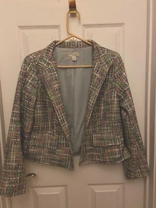 WOMEN'S LONG SLEEVE JACKET/BLAZER MULTI COLOR BY APPLESEED'S - SIZE : 12 PETITE - Picture 1 of 5
