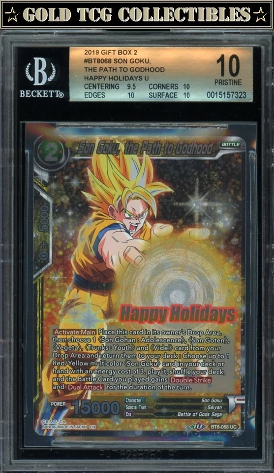 BGS 10 ⭐️ SS Son Goku Happy Holidays Super Card Promo DBS DBZ Z Heroes - Image 1 of 1