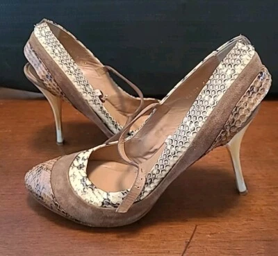 Zapatos Latitude Mujer Mujer Marrón Gamuza Estampado Animal Talla UE 40 EE. UU. 9 Foto 1 de 4