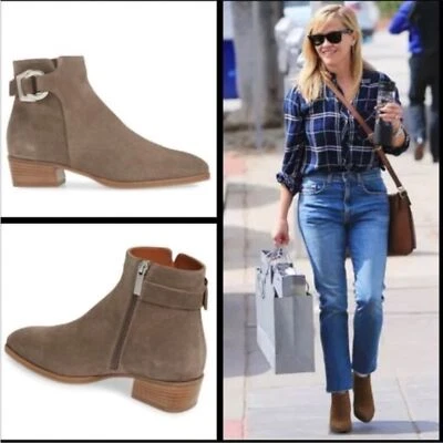 Botines Aquatalia Faria Gamuza Cuero Taupe Talla Para Mujer 7 Celebridades Usados Foto 1 de 4