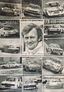 PÓSTER FIRMADO JOHN FITZPATRICK RACING GT CHAMPION 1972 1974 PORSCHE RS FORD BMW - Imagen 1 de 7