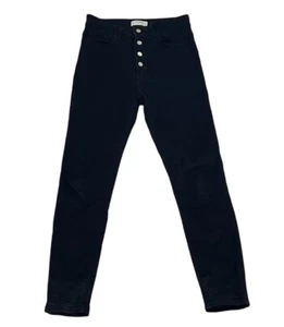Zara Jeans Womens 4 Black Skinny Cut Ankle Button Fly Stretch Denim Pockets - Picture 1 of 6