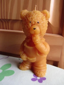 Motivkerze 100% Bienenwachs Bär Mann Figur Bienen Wachs Imker Kerzen - Picture 1 of 3
