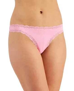 Jenni Intimates Women's Lace-Trim Thong Panty Underwear, California Pink - Picture 1 of 3