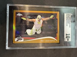 2014 Toipps Chrome WWE Gold Refractor Rey Mysterio /50 - Picture 1 of 2