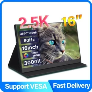 16" Portable Gaming Monitor, 60Hz 2.5K IPS Display (2560 x 1600) - Picture 1 of 5