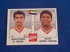 Two stickers of footballers from the  United Arab E Italy 1990 Panini Uruguay 