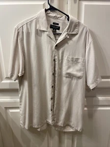 Pronto Uomo Men Button Up Shirt Medium Short Sleeve Casual Beach Type - Picture 1 of 3