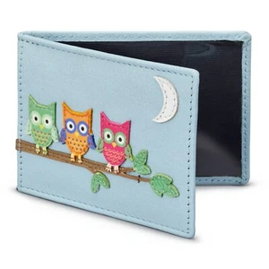 Soft Genuine Leather Travel Pass / Oyster Card Holder with Owl Design by 1642 - Picture 1 of 16