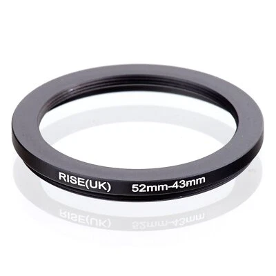 RISE(UK) 52mm-43mm 52-43 mm 52 to 43 Step down Ring Filter Adapter black - Image 1 of 3